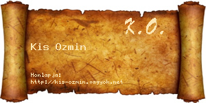 Kis Ozmin névjegykártya